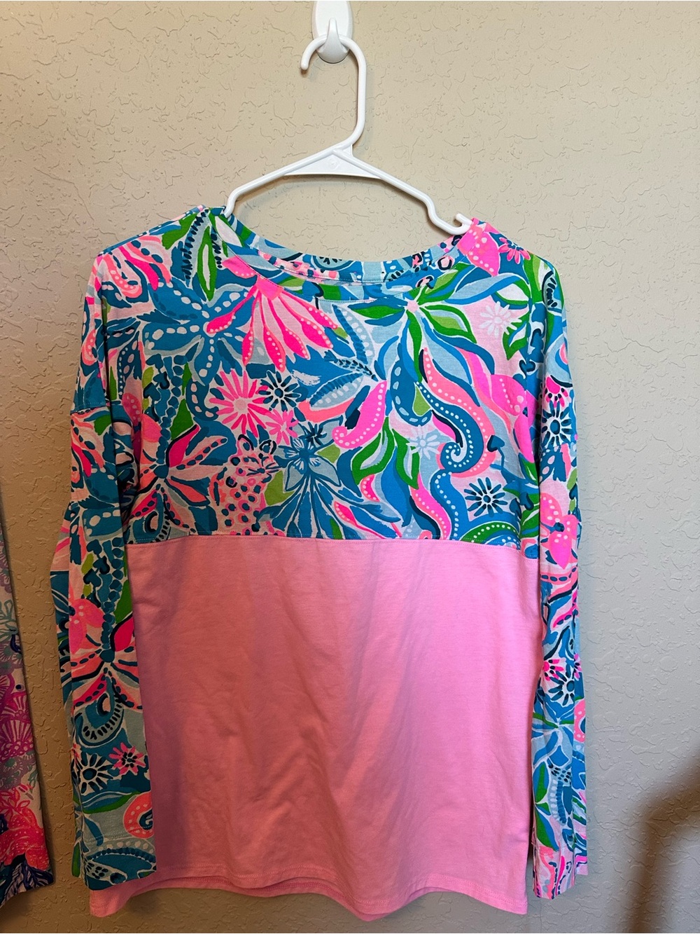 Lilly Pulitzer long Sleeve Colorblock Floral Top - Pink & Multicolor